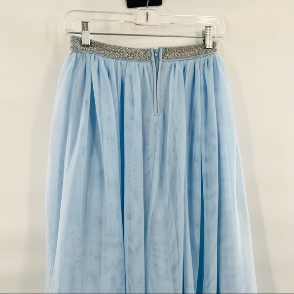 Say Yes to the Prom blue chiffon skirt maxi beaded detail size 1 - Picture 3 of 11